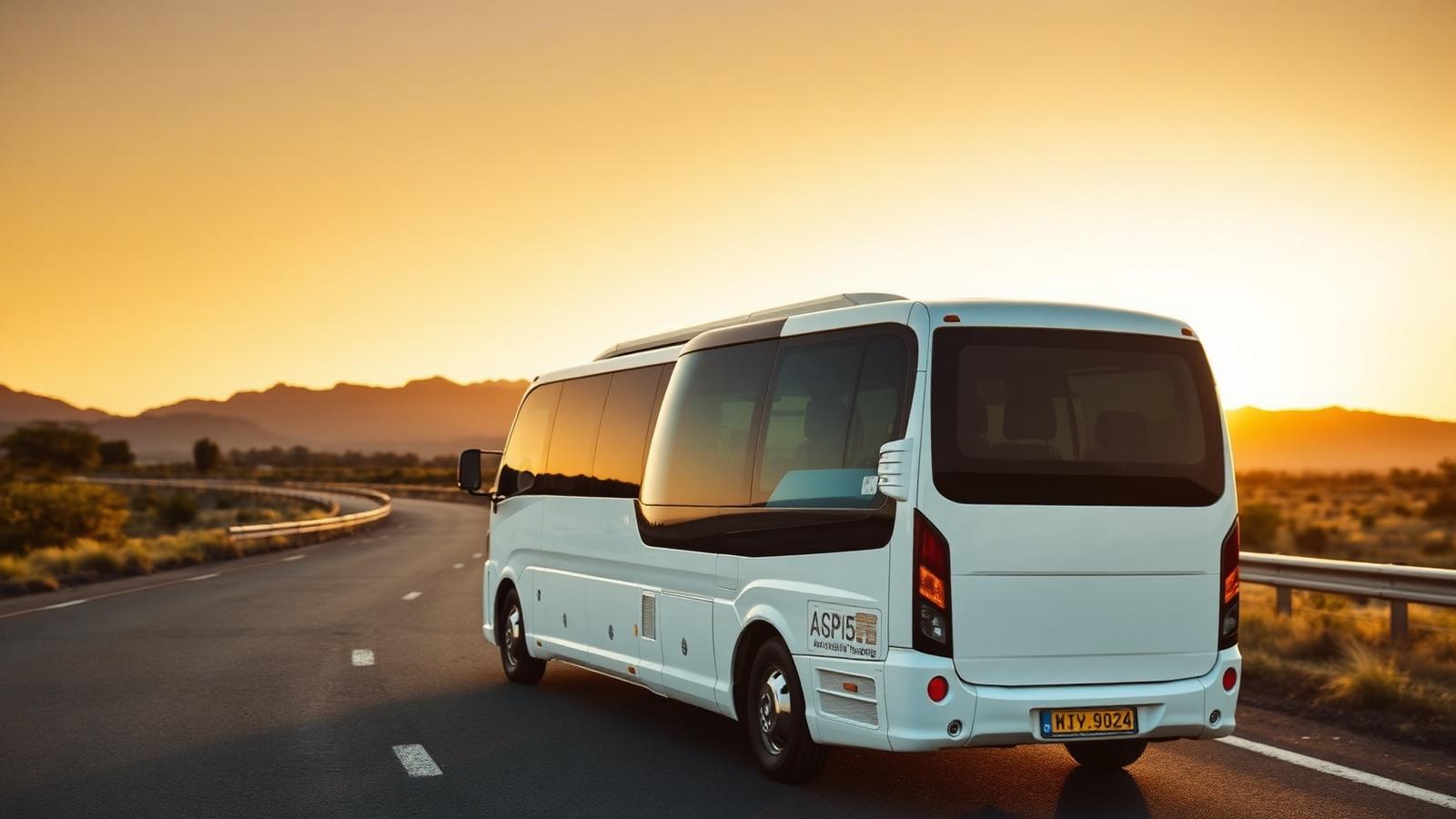 AC Tempo Traveller on a scenic highway